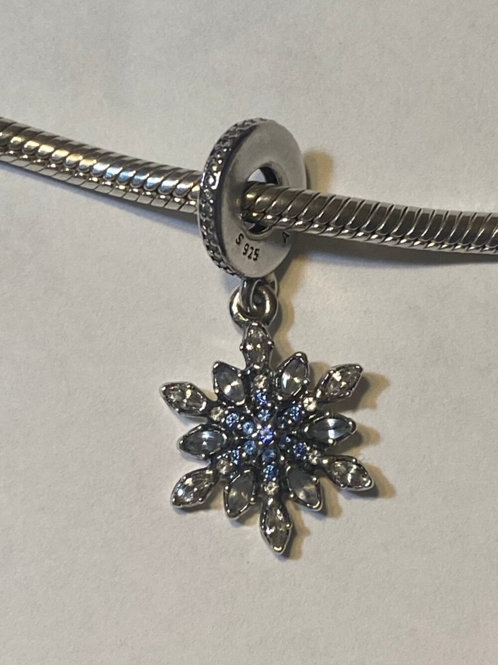 Pandora Snowflake Dangle Charm Christmas Holidays Winter Silver S925 ALE